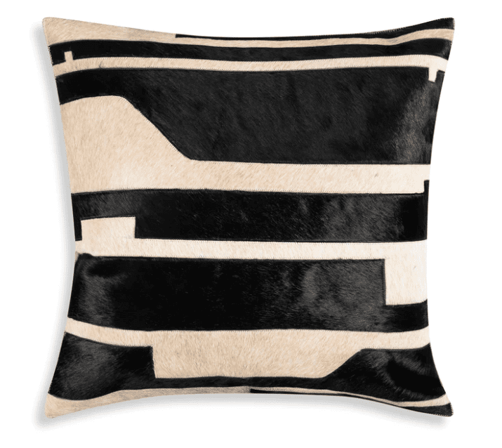 Hudson Black Hide Pillow