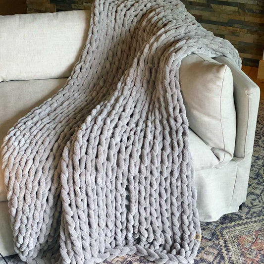 Infinite Chunky Knit Blanket - Big -Mist