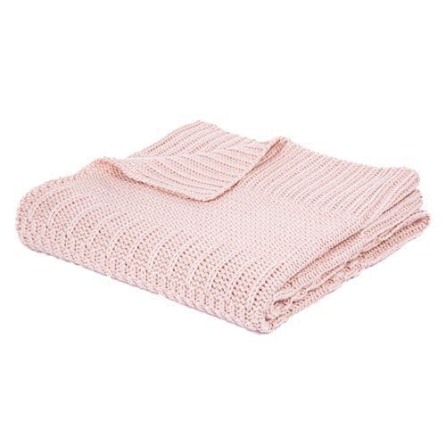 Knitted Soft Pink Throw