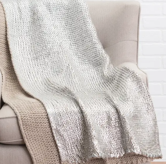 Silver Metallic Throw