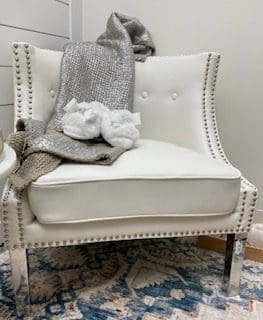 White Faux Leather Accent Chair